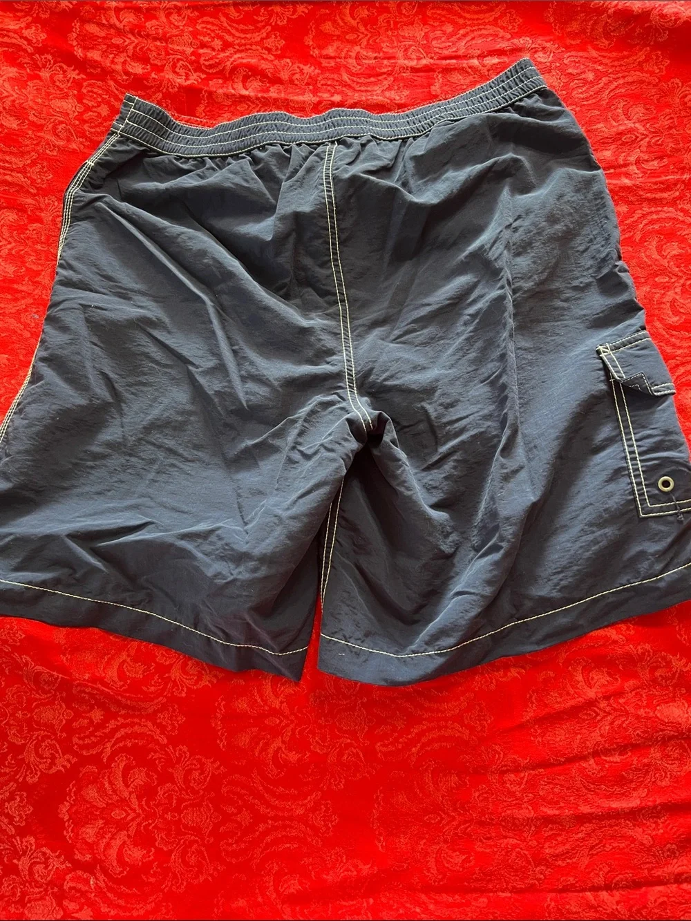 Polo Ralph Lauren Men’s M Navy Swim Trunks Board Shorts Cargo Red Pony